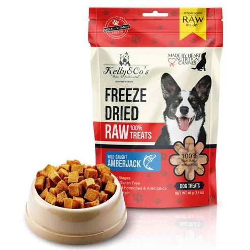 【ケリーアンドコー】フリーズドライ犬用おやつ　かんぱち（アンバージャック）40g