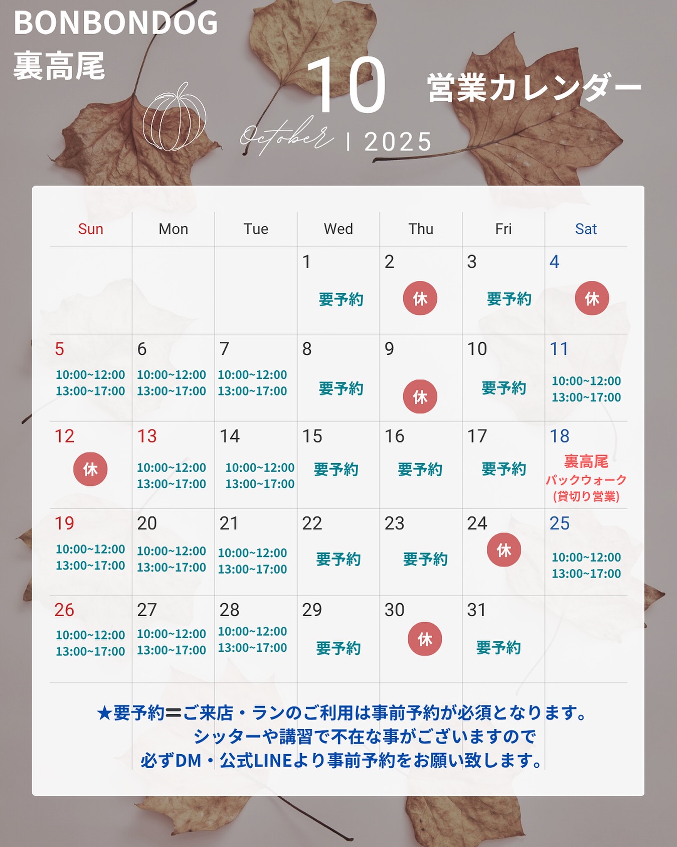 10月営業スケジュールです🍁
18日(土)はPW貸切り営業日となりますのでご了承くださいm(_ _)m
✦営業時間記載の日は予約不要で営業時間内のご来店、ランのご利用が可能です.ᐟ
✦要予約と記載の日は、店主がペットシッターにより不在等の時間帯等あるため、事前にDM・LINEより
○月✕日 △時 来店可能かをお問い合わせいただき、予約可能な時間帯をご確認頂きますよう宜しくお願いします✴️
ランの貸切りのご予約も承ってます🐕 ͗ ͗
他犬が苦手な犬や、ワクチンが打てない犬、
ちょっとしたオフ会等に是非お使いください✩⡱
10月も宜しくお願いします₊🎃🕯🧡
店内で1頭¥500 以上のお買い物された方
ランは無料となります。
お買い物無い方も¥300でランはご利用いただけます。
#BONBONDOG
#bonbondog
#ボンボンドック
#八王子
#高尾
#裏高尾
#ドッグスペース
#コイヤーグラウンド
#ワンちゃんの為のお店
#大型犬多頭飼い
#大型犬のいる暮らし
#八王子の犬のお店
#大型犬と遊べる
#大型犬と赤ちゃん
#ラブラドールレトリバー
#ドーベルマン
#リットハウラー
#littohowler
#truelove
#benatural
#サンデーペッツ
#みちのくファーム
#sdg
#アウトドア
#トレラン
#dogpool
#ライフジャケット